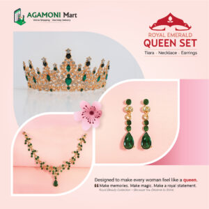 Royal Emerald Queen Set - Three-piece Bridal Jewellery Suit